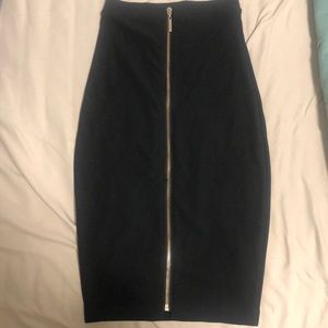 Black skirt with gold zipper